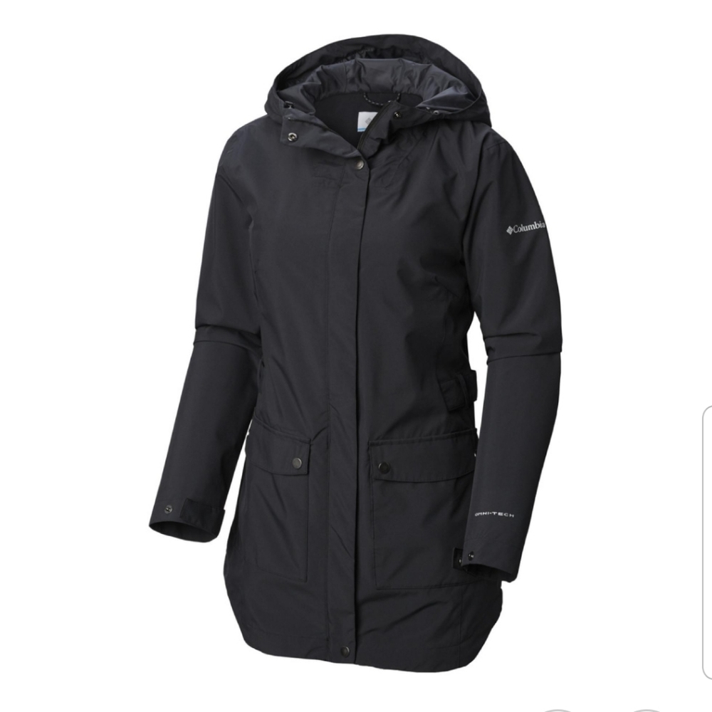 Columbia Here & There insulated hooded trench jacket, black, size M.
